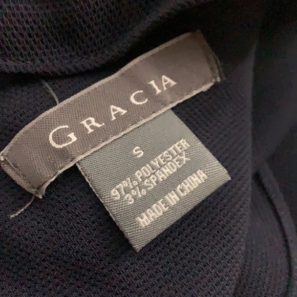 GARCIA Bloomingdales Drape front ruffle mini dress navy blue small - Picture 4 of 4